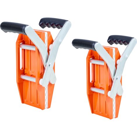 Pince de levage double pour pierre, charge 299 kg, lot de 2, avec revêtement caoutchouc (0-60 mm), usage lourd pour panneaux, verre et granite. (1/5)