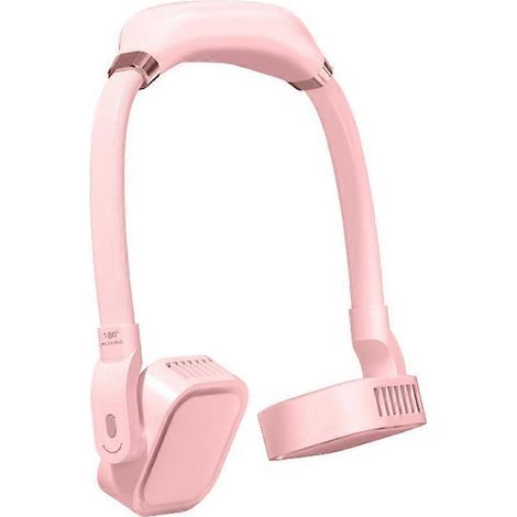 Ventilateur portable, ventilateur rafraîchissant, ventilateur mains libres pour le cou, ventilateur suspendu, 3 vitesses, batterie 2000 mAh, rose (1/4)