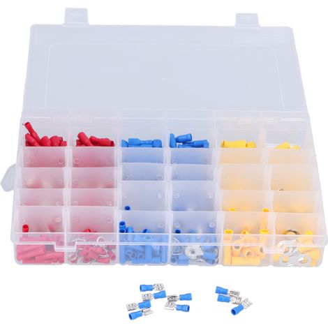 Set mit 480 Crimp-Steckverbindern, isolierten Drahtklemmen, Sortiment an Kabelschuhen und Aderendhülsen für Verdrahtung und Verbindungen (1/5)