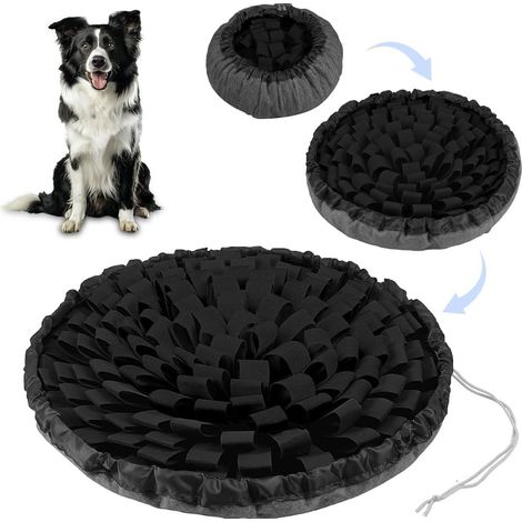 Tapis de Fouille Chien, Tapis de Reniflant Léchage Recherche de Nourriture Antidérapant Jouet Éducateur pour Chiens Slow Food l'apprentissage de l'intelligence et de l'olfaction, Gris (1/5)