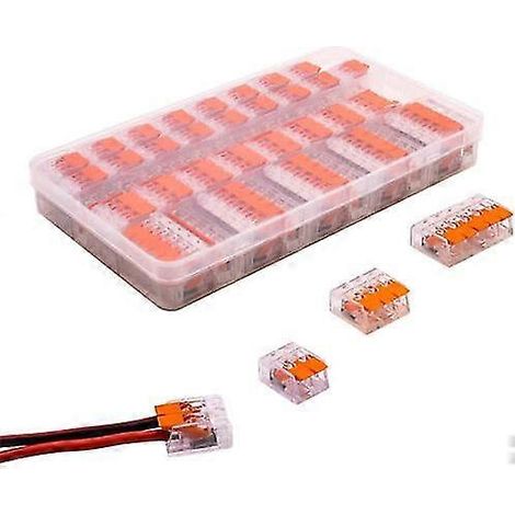 90x Connecteurs électriques Wago 221, bornier à pince, câble (1/5)