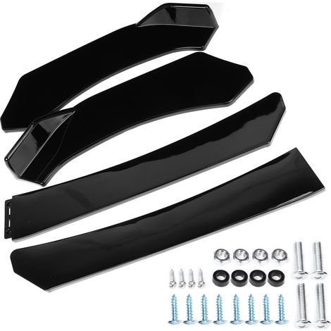 Kit de carrosserie de déflecteur de becquet de diffuseur de menton inférieur de lèvre de séparateur de pare-chocs avant universel de 4 pièces (1/5)