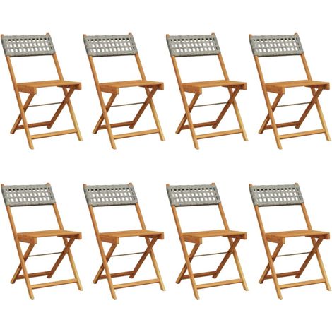 Maison Exclusive - Gartenstühle 8 Stk. Klappbar Grau Poly Rattan