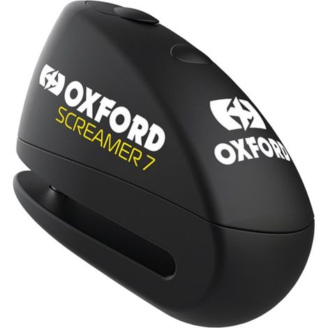 CANDADO DE DISCO DE FRENO OXFORD CON ALARMA, MODELO SCREAMER XA7, PASADOR DE 7 MM, COLOR NEGRO (CÓDIGO ANTIGUO: LK279)