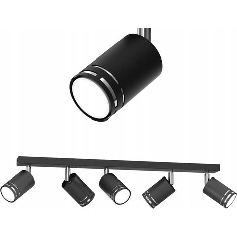 Deckenleuchte schwarz Chrom bewegliche LED GU10 Spot Reflektor Polierlampe