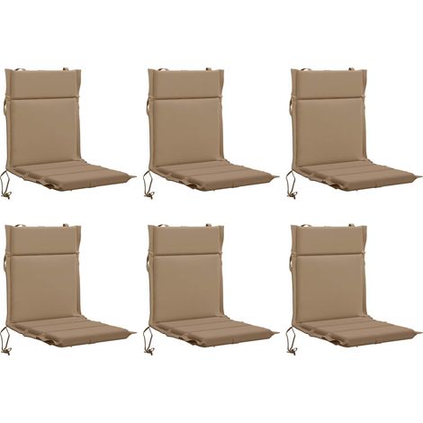 Coussins de Chaise à Dossier Haut en 6 Pièces GEMERT 6 pcs vidaXL