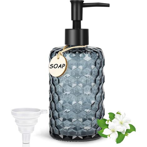 Distributeur de savon 500 ml pour salle de bain, cuisine, verre (1/5)