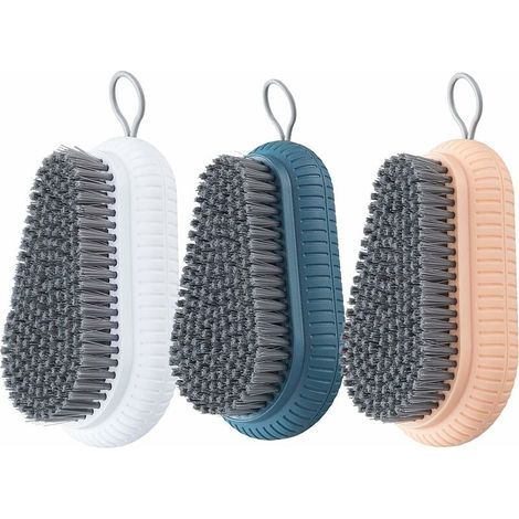 Spazzola morbida per bucato, set di 3 spazzole colorate per la pulizia manuale di vestiti, scarpe, tappeti e lavello della cucina (giallo, rosso, blu) (1/5)