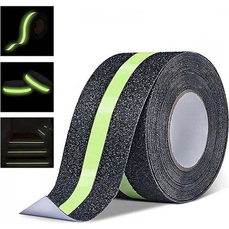 Ruban antidérapant lumineux 10 m x 5 cm pour marches d'escalier intérieures et extérieures (1/5)