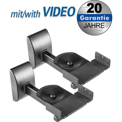 my wall HB7L - Soporte de Pared Universal para Altavoces (inclinable y Giratorio, Soporte para Cajas con Carga de hasta 15 kg, 2 Unidades) (1/5)