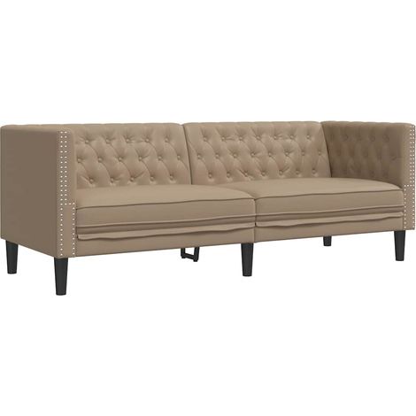 Canapé à 3 places,Sofa pour Salon,Banquette Chesterfield cappuccino similicuir CFW373069 (1/5)