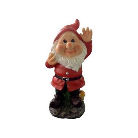 Statue de jardin nain robe rouge 16x13,5x28H
