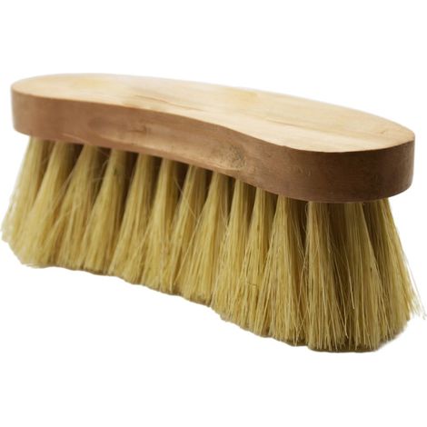Spazzola in legno lucido a banana con setole in crine 5 cm per cavalli