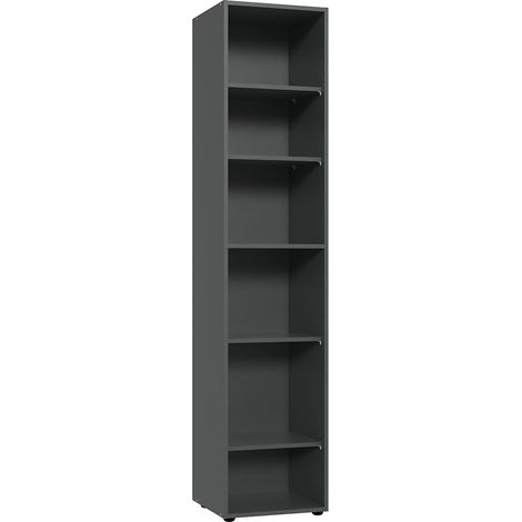 Eckregal graphit MIAMI-43, B/H/T ca. 40/185/38 cm (1/2)