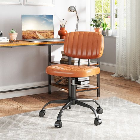 Costway – Chaise de bureau ergonomique moderne avec roulettes – Hauteur réglable 45,5-55 cm – Rotation 360° – Similicuir facile à entretenir (1/5)