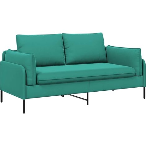 Sofa 2 places 2 place Turquoise 188 x 81 x 89 cm Velours vidaXL (1/5)