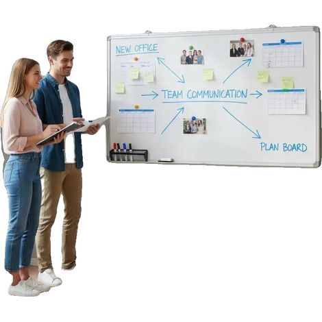 Magnetisches Whiteboard, Aluminiumkonstruktion, leicht zu reinigen, armeegrün (1/2)