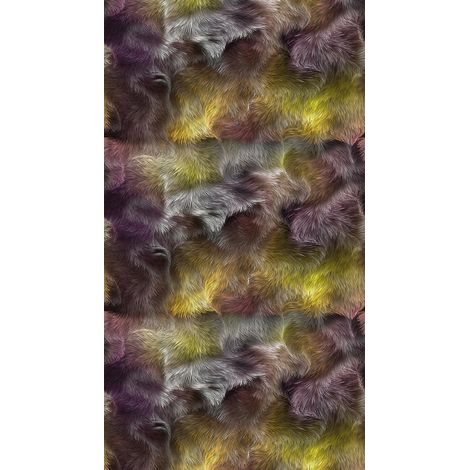 Creative, rideau imprimé motif fourrure multicolore 140x245 cm, 1 pièce (1/2)
