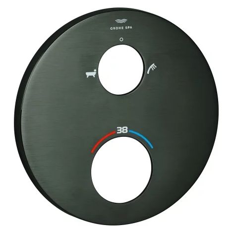 GROHE rosetta 49247, per parti esterne per termostatico, metallo, simboli vasca e doccetta, hard graphite spazzolato, 49247AL0