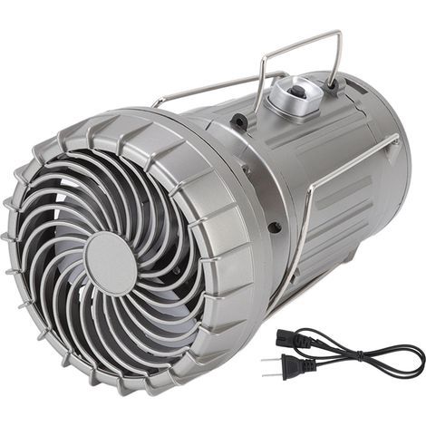 Lampe LED extérieure portable réglable, lanterne de camping pliable avec ventilateur, prise américaine 110‑220V (1/5)