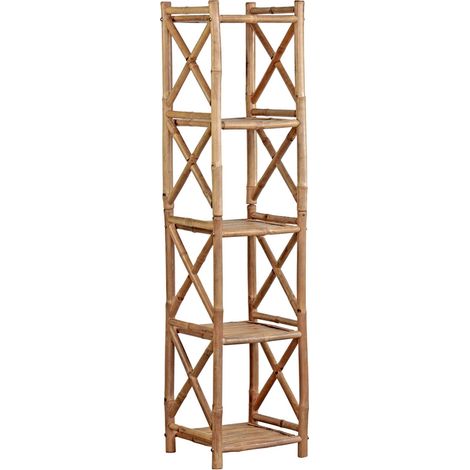 Scaffale in bambù 5 ripiani 35x35x152 cm