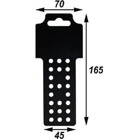 Percha de plástico negro LOGUI 160x70 mm con orificios