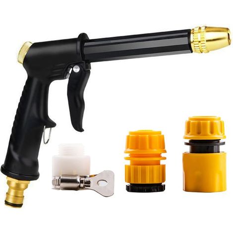 Pistolet d'arrosage haute pression avec buse métallique, pour arrosage voiture et nettoyage jardin extérieur (1/5)