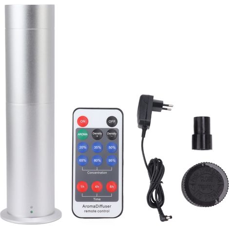 120-ml-Diffusor für ätherische Öle mit Fernbedienung, elegantes zylindrisches Design für ein stimmungsvolles Ambiente in Zuhause und Hotel, silberner europäischer Stecker (1/5)