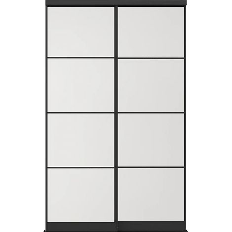 Ante scorrevoli per armadio in acciaio Nero e vetro temperato opaco H250 x L130 cm - ATERMA