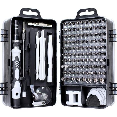 115 en 1 Kit de Tournevis Précision Magnétique Jeu de Tournevis Multifonctions en Acier au Chrome-Vanadium pour Réparation de Informatique Portable