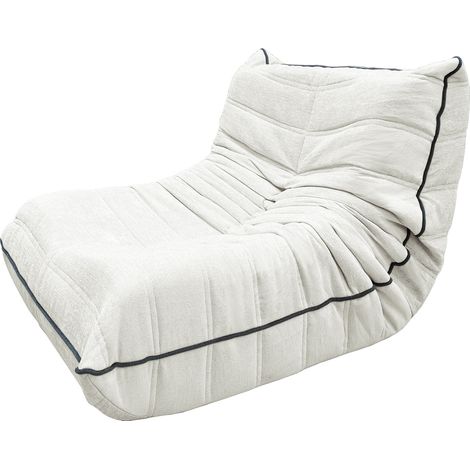 Weißer Bean Bag Sessel mit Rückenlehne 96 x 70 x 64,5 cm (1/5)