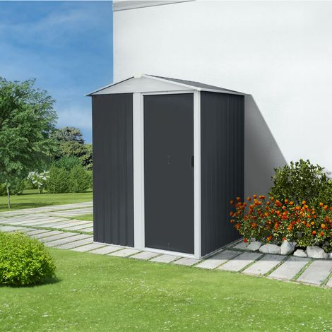 HOME DELUXE - Geräteschuppen BOHIO - Größe: S - Maße 151 x 131 x 189 cm, Raumfläche 1,8 m², inkl. Fundament I Gerätehaus Gartenschuppen Gartenschrank  Gerätehaus Metall Gartenhaus Metallschuppen