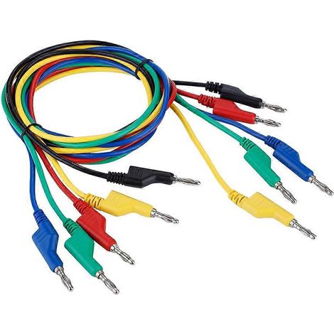 Stück P1036 Hochspannungs-Doppelstecker-Messleitungen, 1 m, 4 mm Bananenstecker, für Multimeter