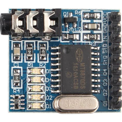 Mt8870 Dtmf Module décodeur de Voix Voice Telephone Module décodeur Audio numérotation vocale Module de Commande Compatible avec Arduino, Raspberry Pi, Bras MCU et Bien Plus Encore (1/4)