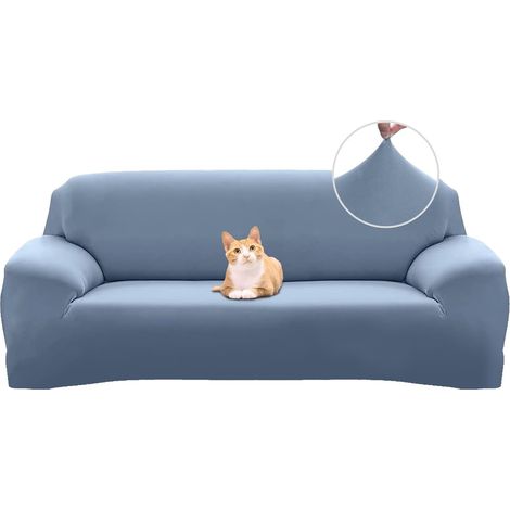 Housse de Canapé Extensible 3 Place Couverture Canapé avec Accoudoirs Gris-Bleu 190-230cm (1/5)