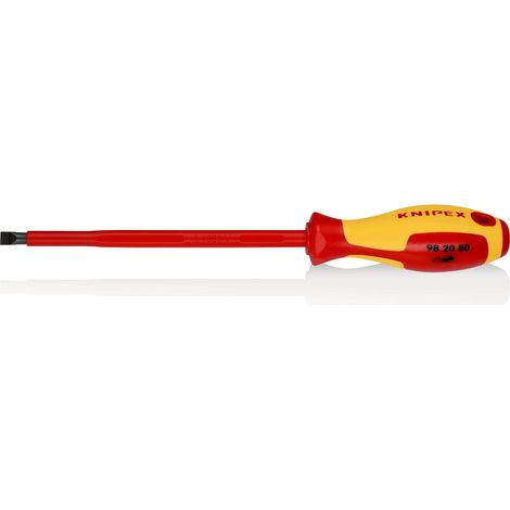 KNIPEX 98 20 80 Giraviti per elettricisti per viti con intaglio impugnatura isolante, in materiale bicomponente, collaudato VDE brunita 295 mm