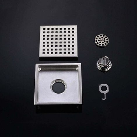 Stainless Steel Floor Drain 15cm x 15cm Square Filter Deodorizing Anti-Backflow Water Leak (1/3)