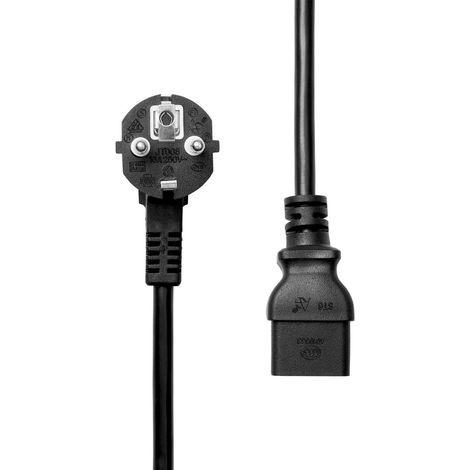 Cordon d'alimentation ProXtend Schuko coudé à C19 0,5 m, PC-FAC19-0005