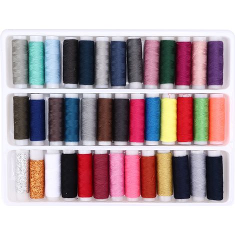 Kit de 39 pièces pour machine à coudre domestique, fil de polyester coloré, accessoires de couture. (1/5)