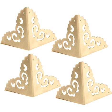 Lot de 4 protections d'angle métalliques de style vintage pour boîtes (1/5)