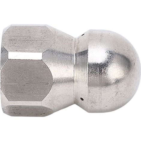Buse de vidange pour nettoyeur haute pression 5000 PSI, mini-buse compacte et durable, tête sphérique - 1 trou avant, 3 trous arrière (1/5)