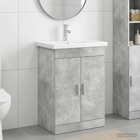 Juego de muebles de baño Gris Hormigón 61 x 40 x 84,5 cm