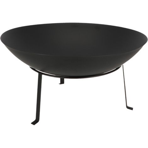 Esschert Design – Brasero rond 59 cm – Foyer à bois pour bûches de 55 cm – Noir – Base stable et légère