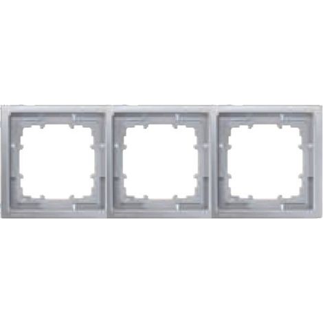 Cadre 3 éléments Siemens Delta Style METAL PLATINUM 5TG13231