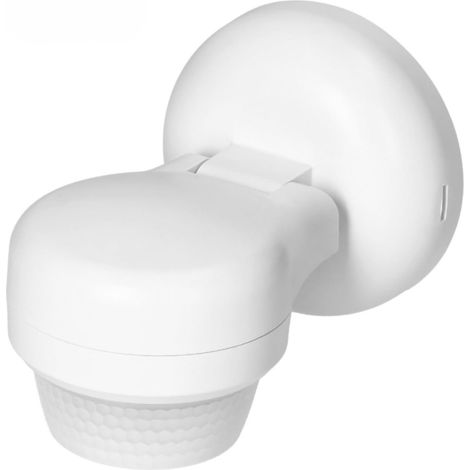 Detecteur de Mouvement Exterieur et Interieur Détecteur de Présence PIR 360° Portée Max. 24m Réglages de Sensibilité Temps et Lux Montage en Surface IP65 (Blanc) (1/5)