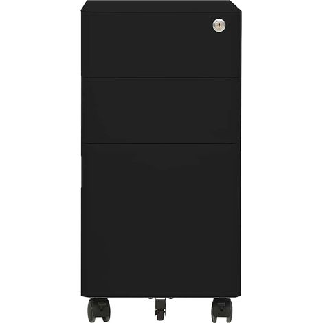 Maison Exclusive - Armario archivador móvil acero negro 30x45x59 (1/5)