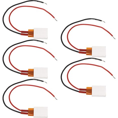 5 Éléments Chauffants PTC Céramiques 12V avec Plaques en Alliage d'Aluminium, Câbles Rouge et Noir, Chauffage jusqu'à 200℃ (1/5)