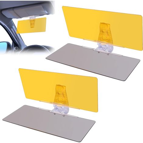 Extension Parasol Solar Coche - 2 en 1 Día y Noche - Filtro UV A/B - Anti Deslumbramiento Carretera y Faros - 30 x 13 cm - Pack de 2 (1/5)