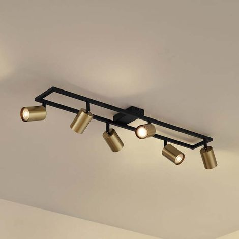 [GEBRAUCHT] B-Ware Lindby Bravius Deckenstrahler messing 6-flammig dimmbar GU10 Eisen 80 cm (1/2)