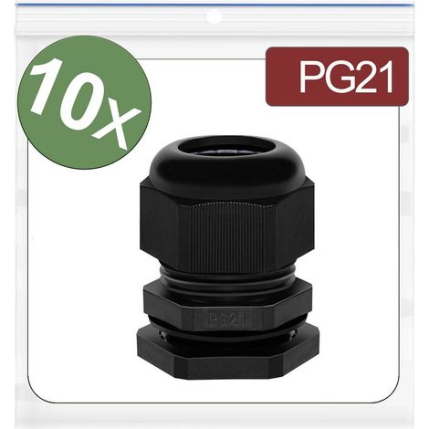 Quadrios 24CA384 Pressacavo filettato PG21 Poliammide Nero 10 pz.